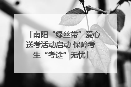 南阳“绿丝带”爱心送考活动启动 保障考生“考途”无忧