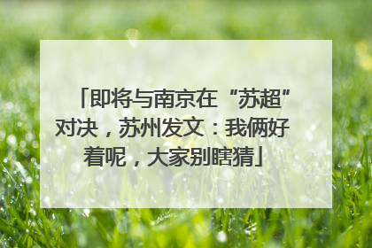 即将与南京在“苏超”对决，苏州发文：我俩好着呢，大家别瞎猜