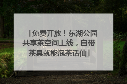 免费开放！东湖公园共享茶空间上线，自带茶具就能泡茶话仙