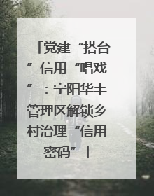党建“搭台”信用“唱戏”：宁阳华丰管理区解锁乡村治理“信用密码”