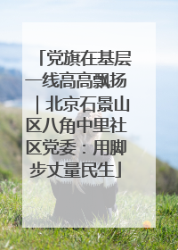 党旗在基层一线高高飘扬｜北京石景山区八角中里社区党委：用脚步丈量民生
