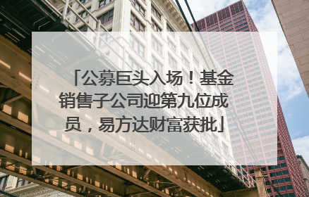 公募巨头入场！基金销售子公司迎第九位成员，易方达财富获批