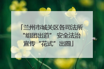 兰州市城关区各司法所“组团出道” 安全法治宣传“花式”出圈