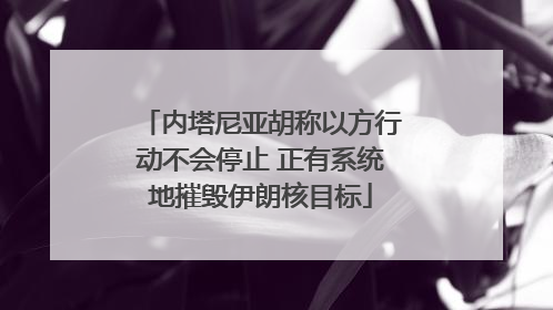 内塔尼亚胡称以方行动不会停止 正有系统地摧毁伊朗核目标