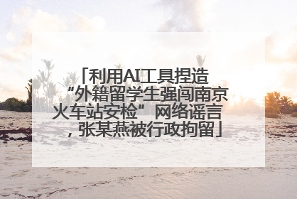 利用AI工具捏造 “外籍留学生强闯南京火车站安检”网络谣言，张某燕被行政拘留