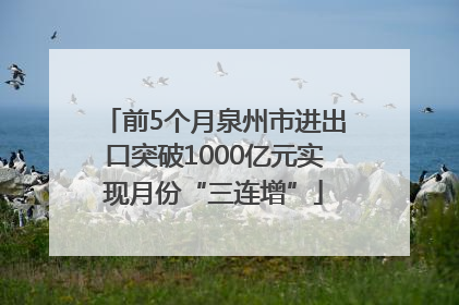 前5个月泉州市进出口突破1000亿元实现月份“三连增”