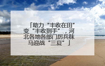 助力“丰收在田”变“丰收到手”，河北各地各部门厉兵秣马迎战“三夏”