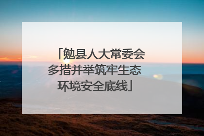 勉县人大常委会多措并举筑牢生态环境安全底线