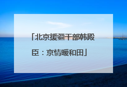北京援疆干部韩殿臣：京情暖和田