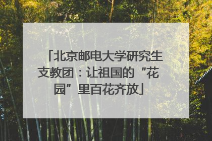 北京邮电大学研究生支教团：让祖国的“花园”里百花齐放