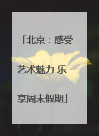 北京：感受艺术魅力 乐享周末假期