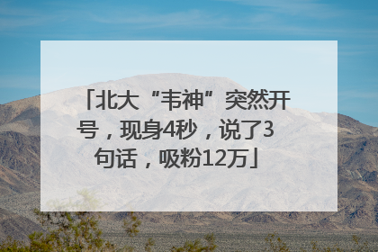 北大“韦神”突然开号，现身4秒，说了3句话，吸粉12万