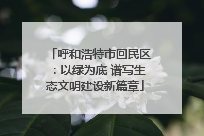 呼和浩特市回民区：以绿为底 谱写生态文明建设新篇章