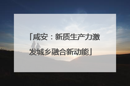 咸安：新质生产力激发城乡融合新动能