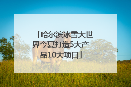 哈尔滨冰雪大世界今夏打造5大产品10大项目