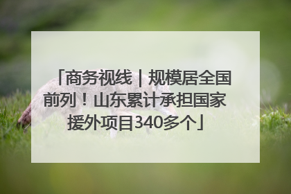 商务视线｜规模居全国前列！山东累计承担国家援外项目340多个