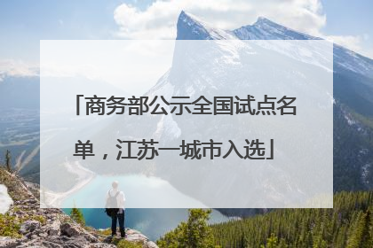 商务部公示全国试点名单，江苏一城市入选
