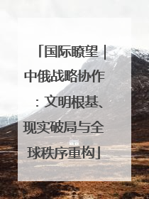 国际瞭望｜中俄战略协作：文明根基、现实破局与全球秩序重构