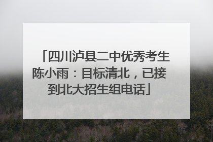 四川泸县二中优秀考生陈小雨：目标清北，已接到北大招生组电话