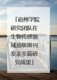 宿州学院研究团队在生物传感领域顶级期刊发表多篇研究成果