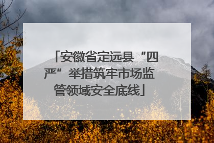 安徽省定远县“四严”举措筑牢市场监管领域安全底线