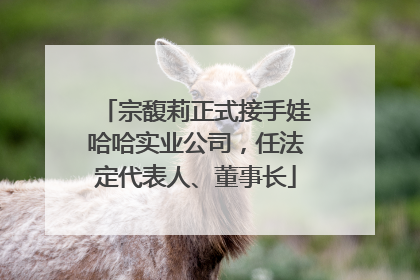 宗馥莉正式接手娃哈哈实业公司，任法定代表人、董事长