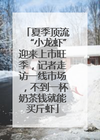 夏季顶流“小龙虾”迎来上市旺季，记者走访一线市场，不到一杯奶茶钱就能买斤虾
