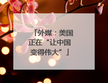 外媒：美国正在“让中国变得伟大”