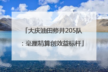 大庆油田修井205队：毫厘精算创效益标杆