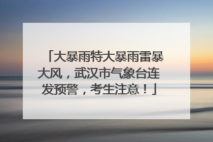 大暴雨特大暴雨雷暴大风，武汉市气象台连发预警，考生注意！