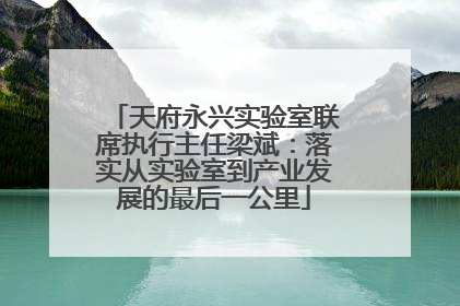 天府永兴实验室联席执行主任梁斌：落实从实验室到产业发展的最后一公里