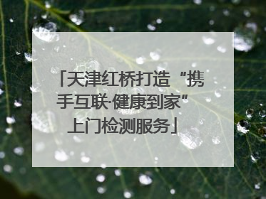 天津红桥打造“携手互联·健康到家”上门检测服务