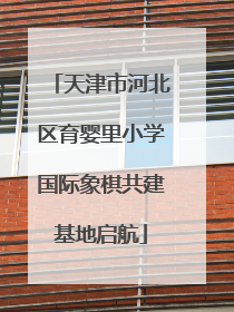 天津市河北区育婴里小学国际象棋共建基地启航