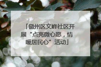 徽州区文峰社区开展“点亮微心愿，情暖居民心”活动