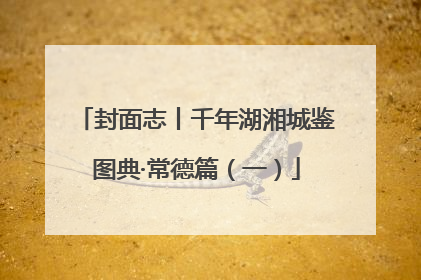 封面志丨千年湖湘城鉴图典·常德篇（一）