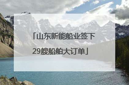 山东新能船业签下29艘船舶大订单