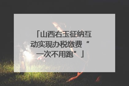 山西右玉征纳互动实现办税缴费“一次不用跑”