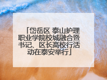 岱岳区 泰山护理职业学院校城融合暨书记、区长高校行活动在泰安举行
