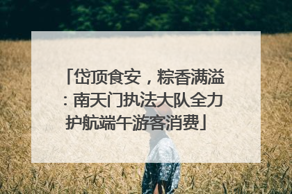 岱顶食安，粽香满溢：南天门执法大队全力护航端午游客消费