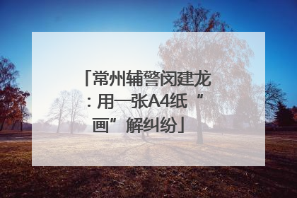 常州辅警闵建龙：用一张A4纸“画”解纠纷