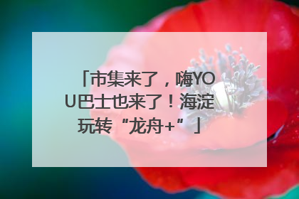 市集来了，嗨YOU巴士也来了！海淀玩转“龙舟+”
