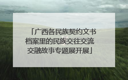 广西各民族契约文书档案里的民族交往交流交融故事专题展开展