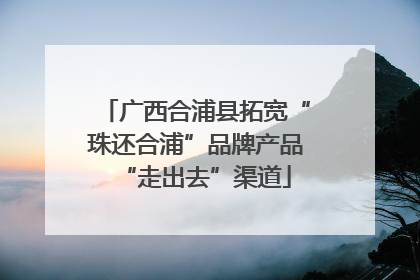 广西合浦县拓宽“珠还合浦”品牌产品“走出去”渠道