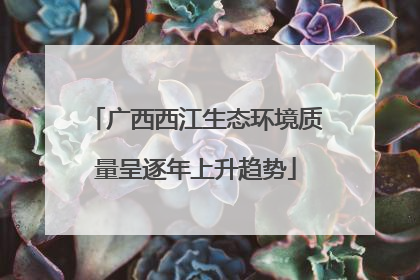 广西西江生态环境质量呈逐年上升趋势