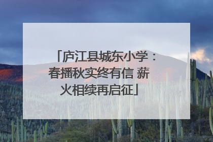 庐江县城东小学：春播秋实终有信 薪火相续再启征