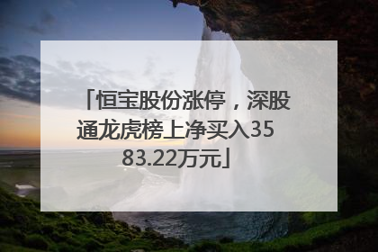 恒宝股份涨停，深股通龙虎榜上净买入3583.22万元