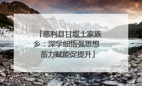 慈利县甘堰土家族乡：深学细悟强思想 蓄力赋能促提升