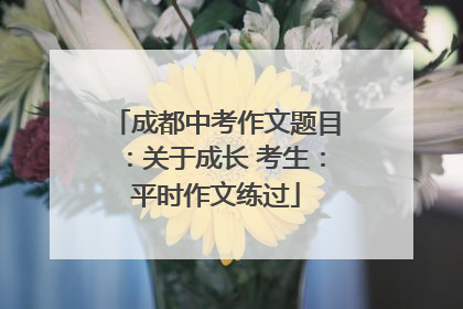 成都中考作文题目：关于成长 考生：平时作文练过