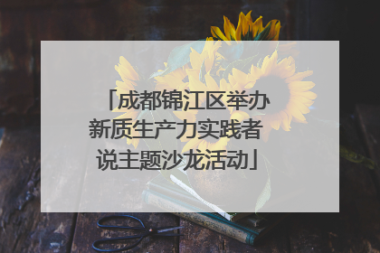 成都锦江区举办新质生产力实践者说主题沙龙活动