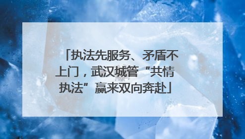 执法先服务、矛盾不上门，武汉城管“共情执法”赢来双向奔赴